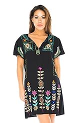 Sexy A-line Rayon Embroidered Draped Flutter Spring Summer Short  Dress