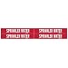 Brady 7269-4 7" Width x 1-1/8" Height, B-946 High Performance Vinyl, White on Red Self-Sticking Pipe Marker, LeGend "Sprinkler Water"