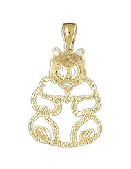 Dazzlers Solid 14 karats Gold Bear Charm Pendant available in three colors from jewelsberry (weights: 1.7 grams only)