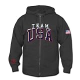  : Team USA Full Zip Hoodie (Charcoal, Medium)