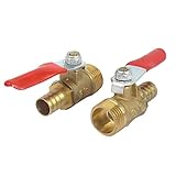 uxcell　ガスボールバルブ　コネクタ　水　石油　3/8BSPオスネジ　10mm内径 　2個入り