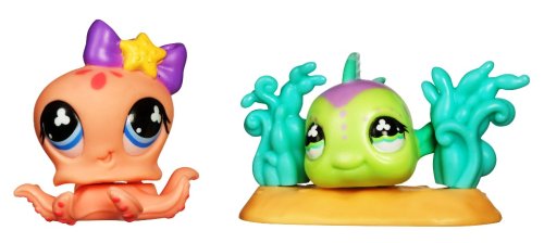 Hasbro - 667631481 - Littlest Petshop - Petshop Duo Et Son Sac - Vague 4 - Pieuvre et Poisson