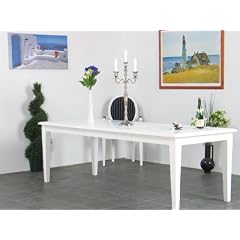 Esstisch ausziehbar Tisch 90x140/195 cm wei� Esszimmer