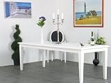 Esstisch ausziehbar Tisch 90x140/195 cm wei� Esszimmer