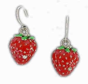 Strawberry Charm Earring - Strawberry Earrings (Red) - Kids Fashion Jewelry