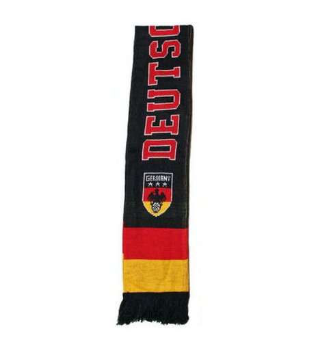 Deutschland Fan Schal mit Aufschrift + Adler, zweiseitig verwendbar, schwarz, EM 2012, Fanartikel