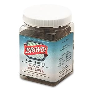 Bravo! Freeze-Dried Raw Beef Liver Bites, Treats for Dogs and Cats by 
