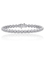6.00 CT F/VS-1 Round Natural Diamond Tennis Bracelet set in 14K White Gold