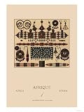 African Metalwork and Beading Art Giclee Poster Print by Racinet, 9x12