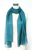 Habutai Silk Plain Deep Ocean Long Scarf 26