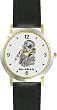 Cocker Spaniel - Adult (SC) Dog - WATCHBUDDY&reg; DESIGNER DELUXE TWO-TONE THEME WATCH - Arabic Numbers-EVENING TWILIGHT STYLE - Gray Dial with Black Leather Strap-Women's Size-Small