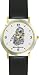 Cocker Spaniel - Adult (SC) Dog - WATCHBUDDY&reg; DESIGNER DELUXE TWO-TONE THEME WATCH - Arabic Numbers-EVENING TWILIGHT STYLE - Gray Dial with Black Leather Strap-Women's Size-Small