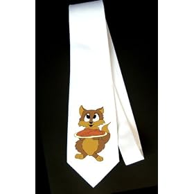 Party Decoration Necktie with serves, pancakes, squirrel, chipmunk, animal, rodent