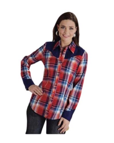Roper 03-050-0597-6047 Re Ladies Five Star Long Sleeve Shirt Red