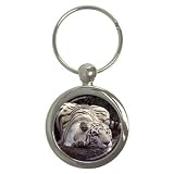 White Bengal Tiger Key Chain (Round)