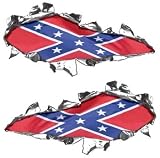 Ripped Torn Metal Tear REFLECTIVE Decals Confederate Rebel Flag