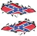 Ripped Torn Metal Tear REFLECTIVE Decals Confederate Rebel Flag