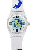 TimerMall OEM - Montre Enfants - Quartz - Caoutchouc - Dolphin ronde Cartoon visage avec White Band Jelly
