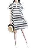 (シュガーポート） SUGAR PORT レディース マタニティ 襟付き ボーダー ワンピース SL091 (Mサイズ)