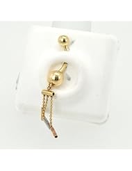 14K Two Tone Gold Designer Belly Button Pin