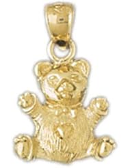 Dazzlers Solid 14 karats Gold 3D Teddy Bear Charm Pendant available in three colors from jewelsberry (weights: 3.5 grams only)