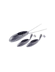Nickel Free Sterling Silver Pendant & Earring Sets Oxidized Black CZ Set