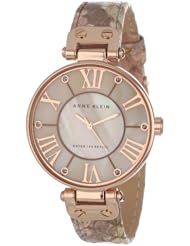 Anne Klein Womens AK/1334RGLP  Rose Gold-Tone and Snakeskin Print Leather Strap Watch
