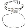 5 Add A Bead Black Leather Necklace Beading Cord 17.5"