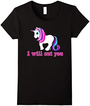 Women's I Will Cut You Hoodrat Gangsta Unicorn Tee Shirt XL Black