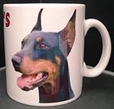 Review The Moneyman  / Doberman DOG MUG (cropped ears)