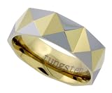 Tungsten Carbide 5/16 ( 8 mm ) Faceted Comfort Fit Domed Band with Zirconium Plating