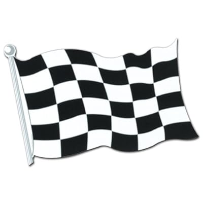 Beistle 55855-18 24-Pack Checkered Flag Cutouts, 18-Inch