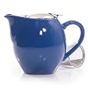 HuesNBrews Infuser 40 Ounce Ocean Blue Teapot, 1 Pack