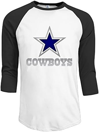 VINCEIE Men's 3/4 Sleeve Raglan T Shirt Dallas Cowboy Size M Black