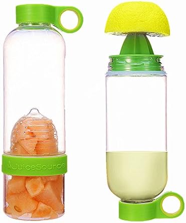 Solefun Fruit Infuser Infused Water Bottle Juicer Leak Proof Fruit Tea Infuser Bottle Made of Tritan Copolyester -27oz(Green)