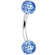 Clear Blue Ultra Glitter Eyebrow Ring