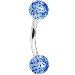 Clear Blue Ultra Glitter Eyebrow Ring