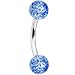 Clear Blue Ultra Glitter Eyebrow Ring