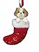 Shih Tzu fabric Christmas Stocking Ornament with 
