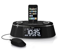 iLuv Vibe Plus Bed Shaker Dual Alarm Clock Dock for iPhone and iPod, (Black)