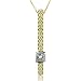 18k Gold Whit and Yellow Diamond Princess Cut Pendant Necklace (GH, SI, 0.53 carat)