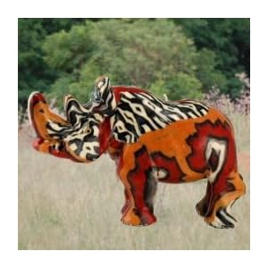 Imported African Handmade Rhino Safari Animal Candle, medium