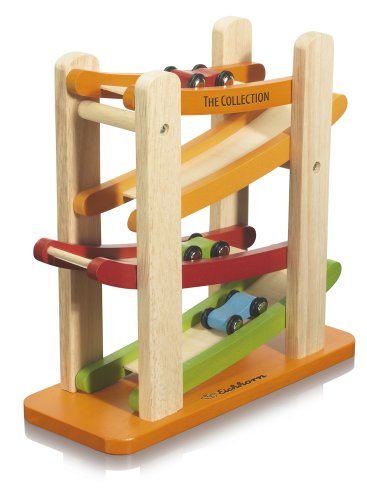 Imagen 2 de Eichhorn The Collection 100004915 - Circuito de carreras de madera con 4 plantas y 3 vehículos (25 x 24 cm) (Simba Dickie)