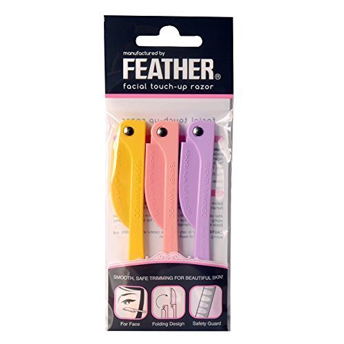 Feather Flamingo Facial Touch-up Razor Pack of 3 Razors
