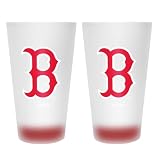 Boston Red Sox Frosted Pint Glass (16-Ounce, Set of 2)