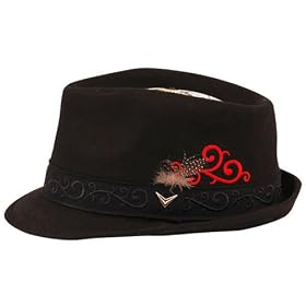 Fender Custom Shop "Dia de los Muertos" Fedora Black Cotton Low Profile Trilby with Day of the Dead Skull