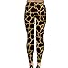 CowCow Womens Brown A Brown And Yellow Giraffe Spotted Repeatable Leggings