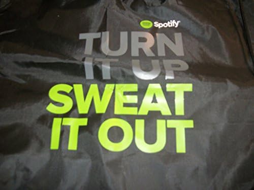 Gym Bag Back Pack Sports Spotify Turn It Up Sweat It Out Black Green Draw Sack- show original title