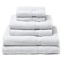 Pike Street 725-Gram 100-Percent Egyptian Cotton 6-Piece Towel Set, White