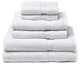 Pike Street 100% Egyptian Cotton 725-Gram 6-Piece Towel Set, White